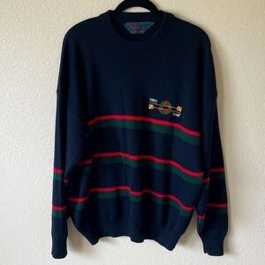Vintage Retro Oversized Nautical Sweater Men’s L Preppy Academia
